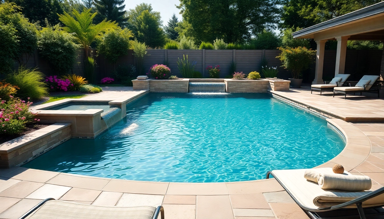 Homeowners can build your own pool in a beautifully designed backyard oasis with lush landscaping and modern features.