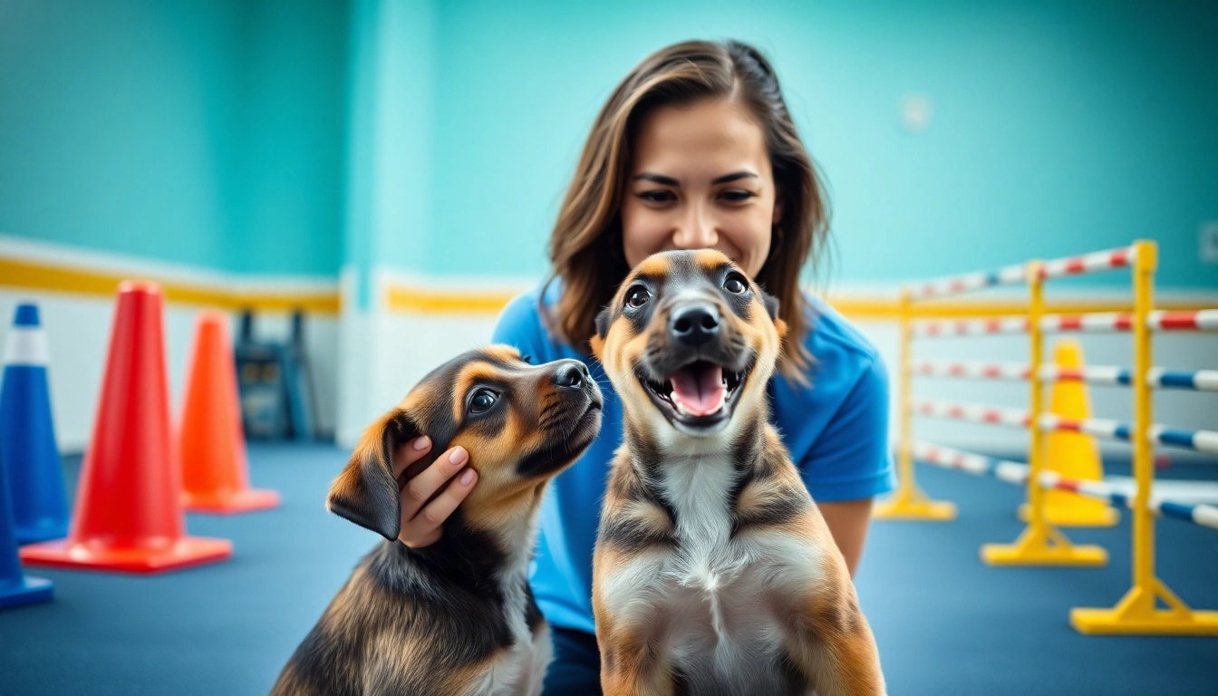 A dog trainer teaching a puppy in Irvine, showcasing effective Dog Training Irvine techniques with positive reinforcement.