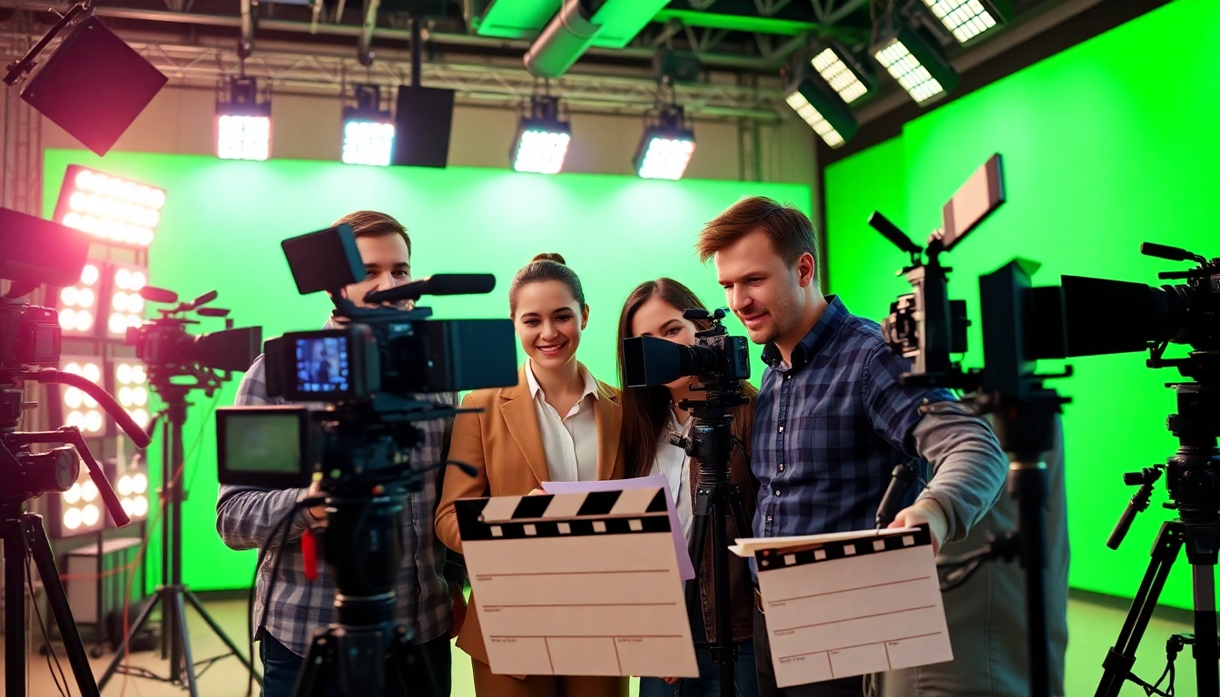 Edmonton production companies collaborating in a bright video production studio