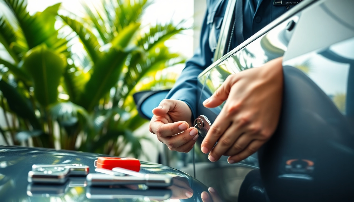 Carballo Locksmith unlocking a car door, showcasing expert craftsmanship and tools.