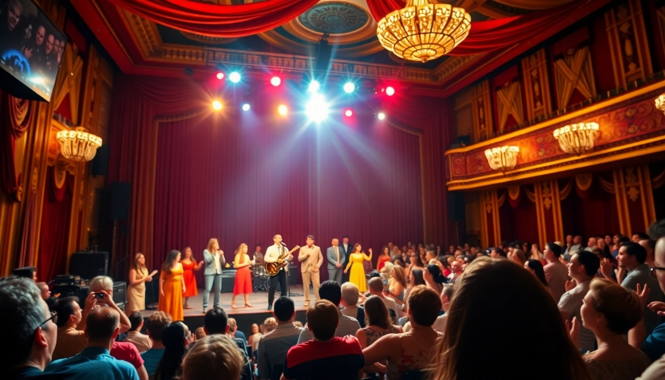 Experience the excitement of a matinee vegas performance featuring vibrant actors on stage.