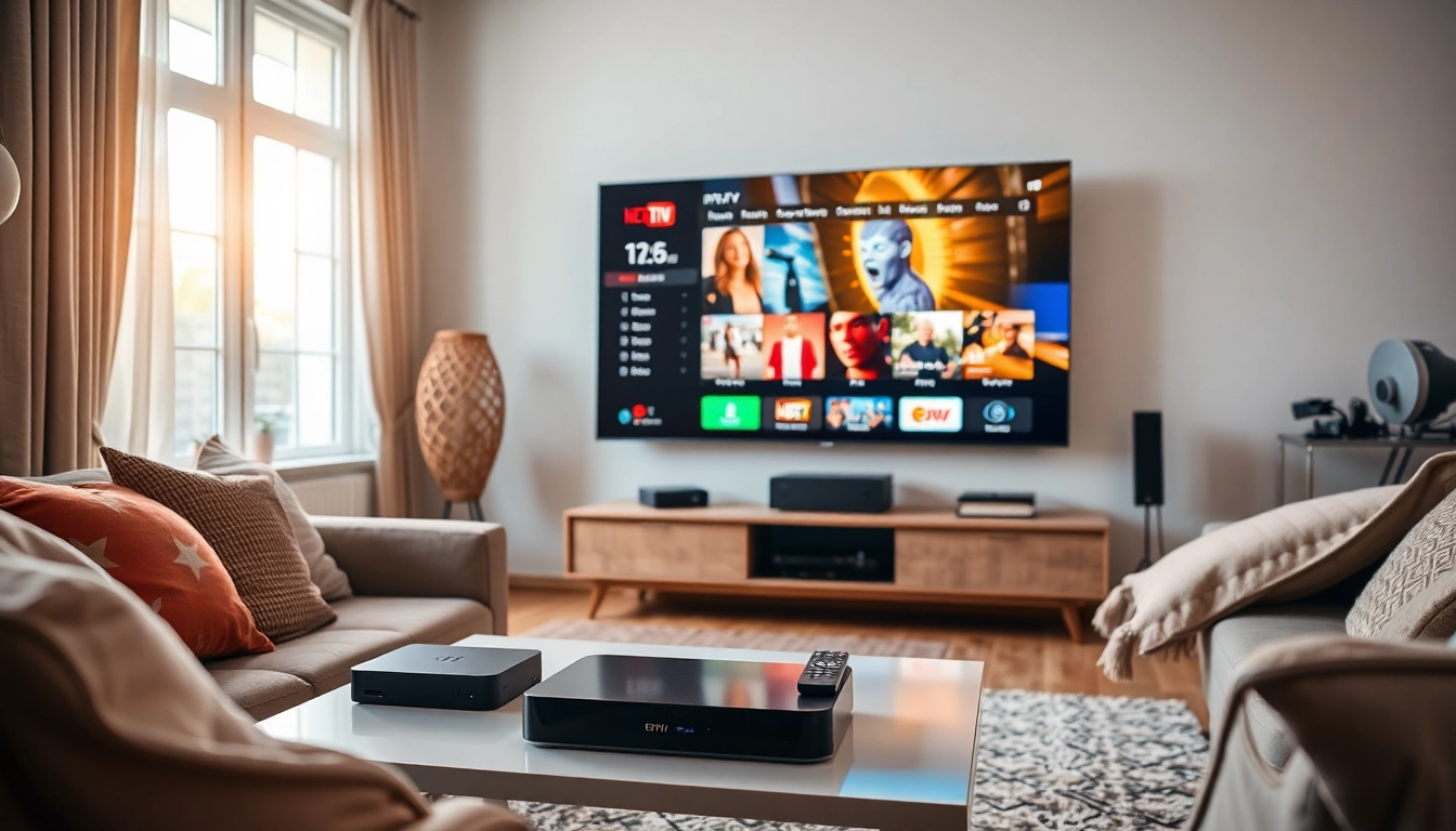 Comprar IPTV con dispositivos modernos en un ambiente acogedor y luminoso.